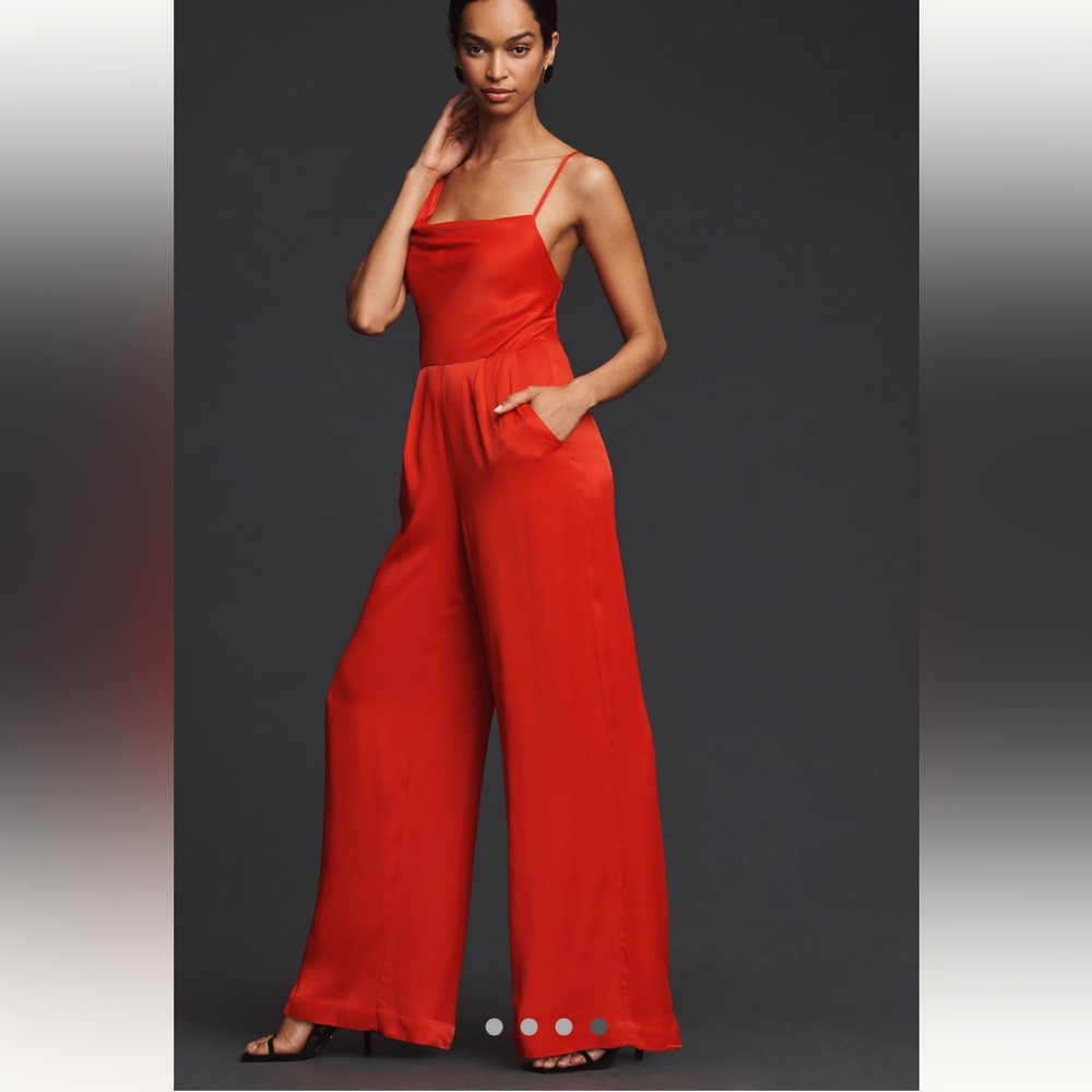 NWT Anthropologie Elegant Cowl Neck Jumpsuit Size 16
